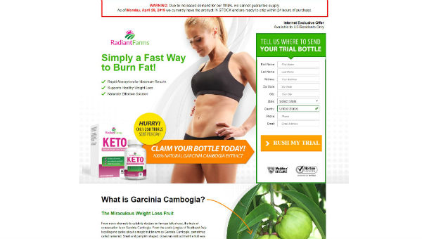SAMPLE BOTTLE Keto Natural Absorption with Garcinia Cambogia ‘Miracle Fruit’ for Maximum Weight Loss Results